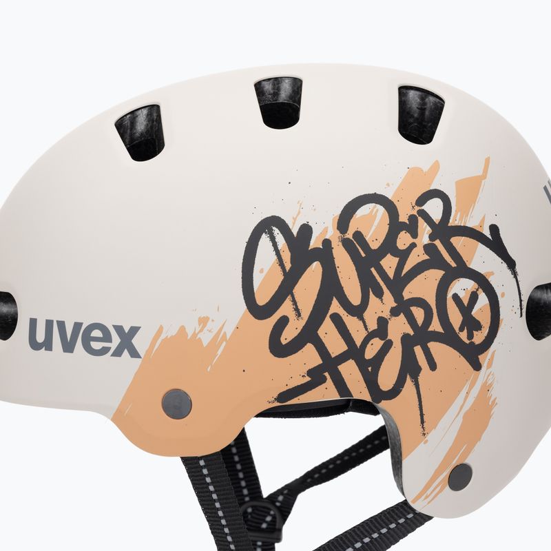 Casco per bambini UVEX Kid 4 Style super hero warm grey matt 7