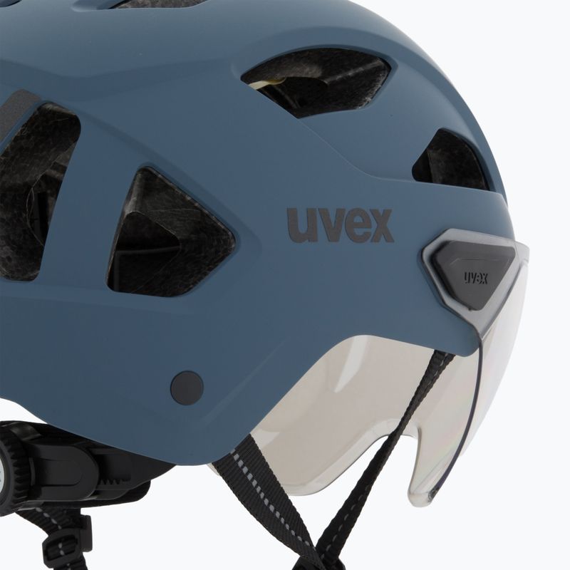 Casco da ciclismo UVEX Stride Visor stone blue matt/lite mirror silver 8