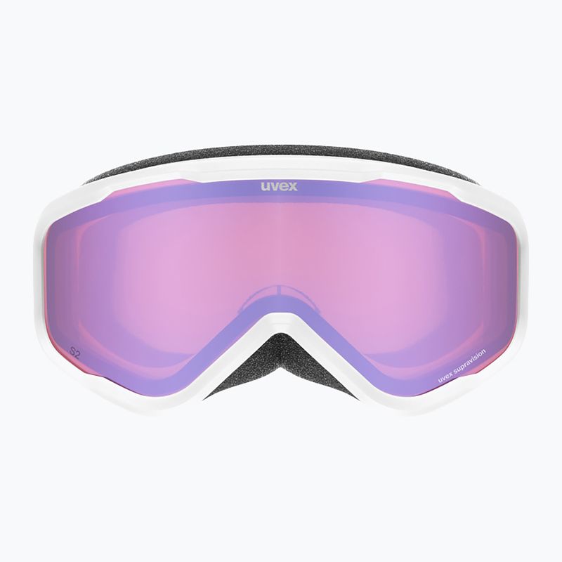 Maschera da sci per bambini UVEX Speedy Nova FM S2 white matt/mirror rose 2