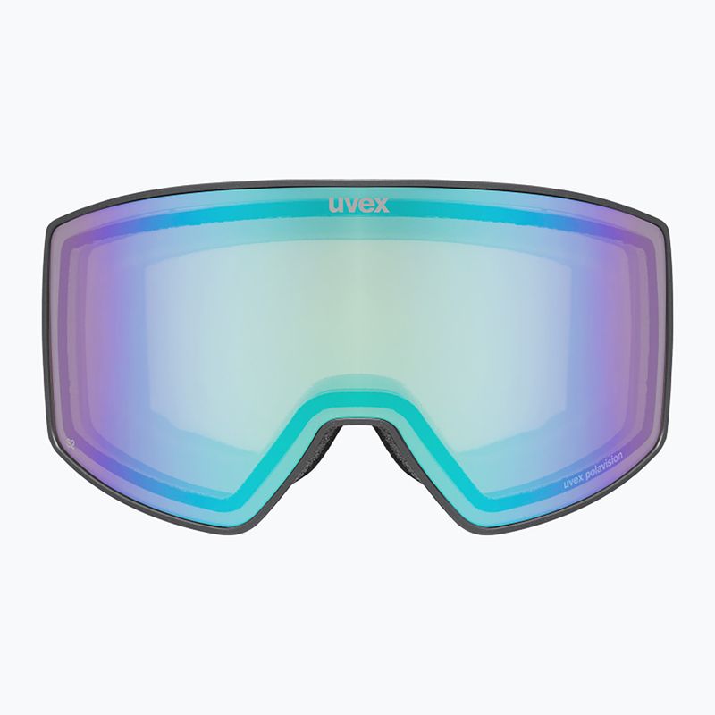 Maschera da sci UVEX Scenic P S0-S4 black matt/mirror green/pola 2