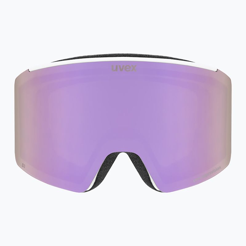 Maschera da sci UVEX Ignite FM S3 white matt/mirror rose 2
