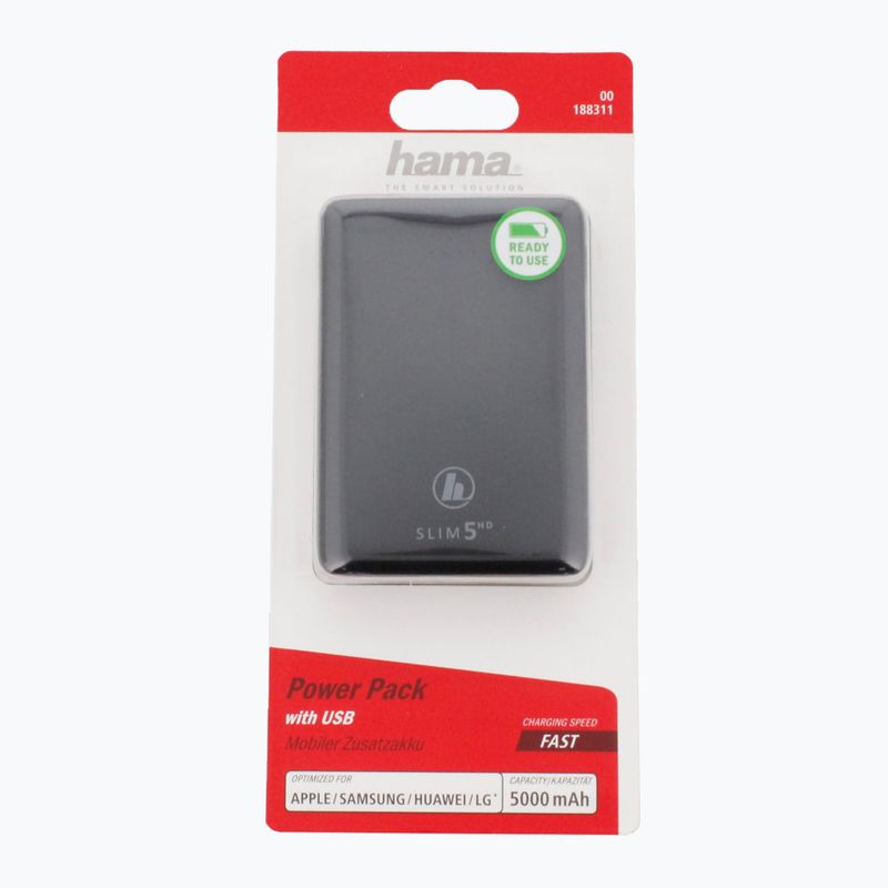 Hama Slim 5HD Power Pack 5000 mAh nero 1883110000