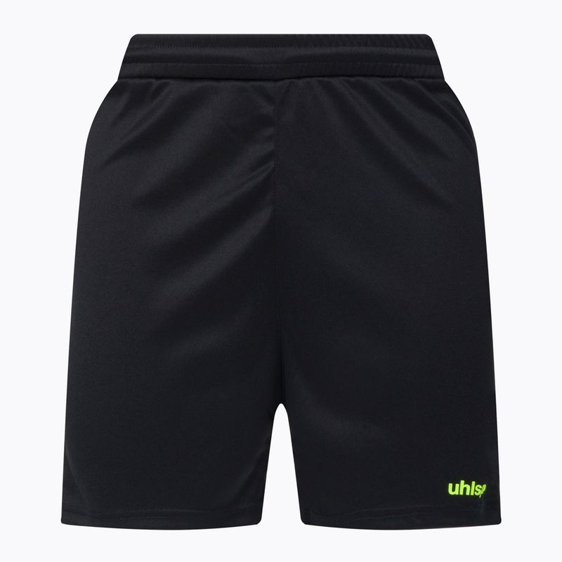 Pantaloncini da calcio per bambini uhlsport Center Basic nero/giallo neon