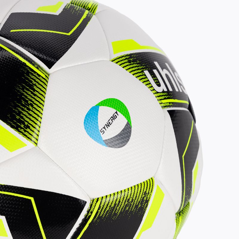 Pallone da calcio uhlsport Soccer Pro Synergy bianco/nero/giallo fluo misura 5 3