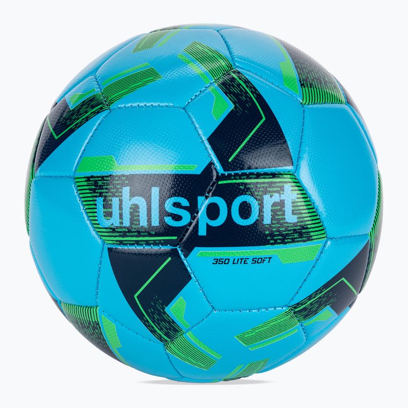 Calcio uhlsport Lite Soft 350 blu ghiaccio / marina / verde fluo dimensioni 5