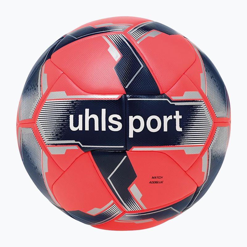 Calcio uhlsport Match Addglue fluo rosso / marina / argento dimensioni 5 4