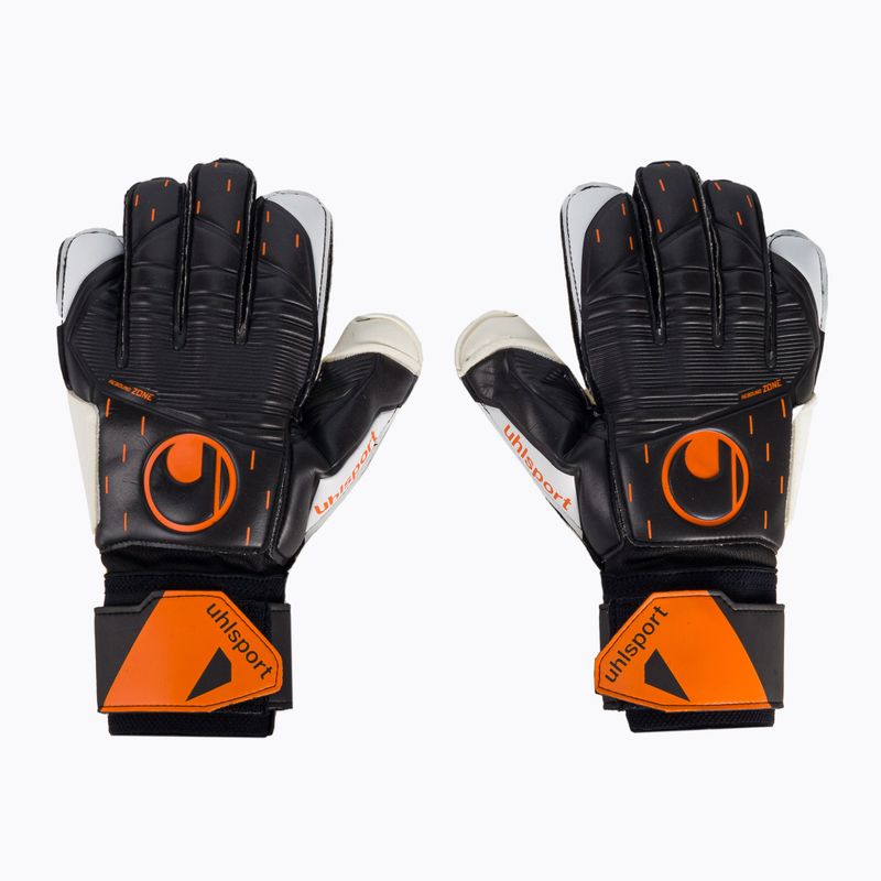 Guanti da portiere Uhlsport Speed Contact Soft Flex Frame nero/bianco/arancio neon