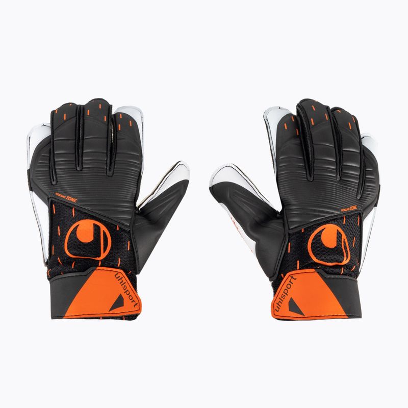 Uhlsport Speed Contact Starter Guanti da portiere morbidi nero/bianco/neon orange