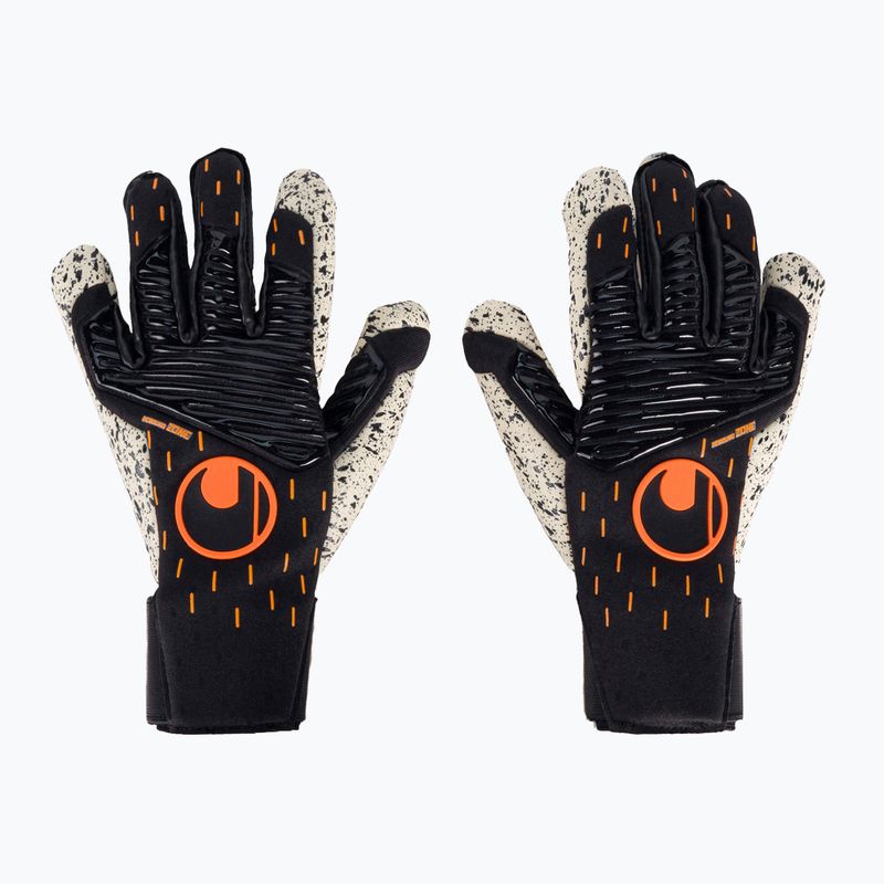 Guanti da portiere Uhlsport Speed Contact Supergrip+ nero/bianco/arancio neon