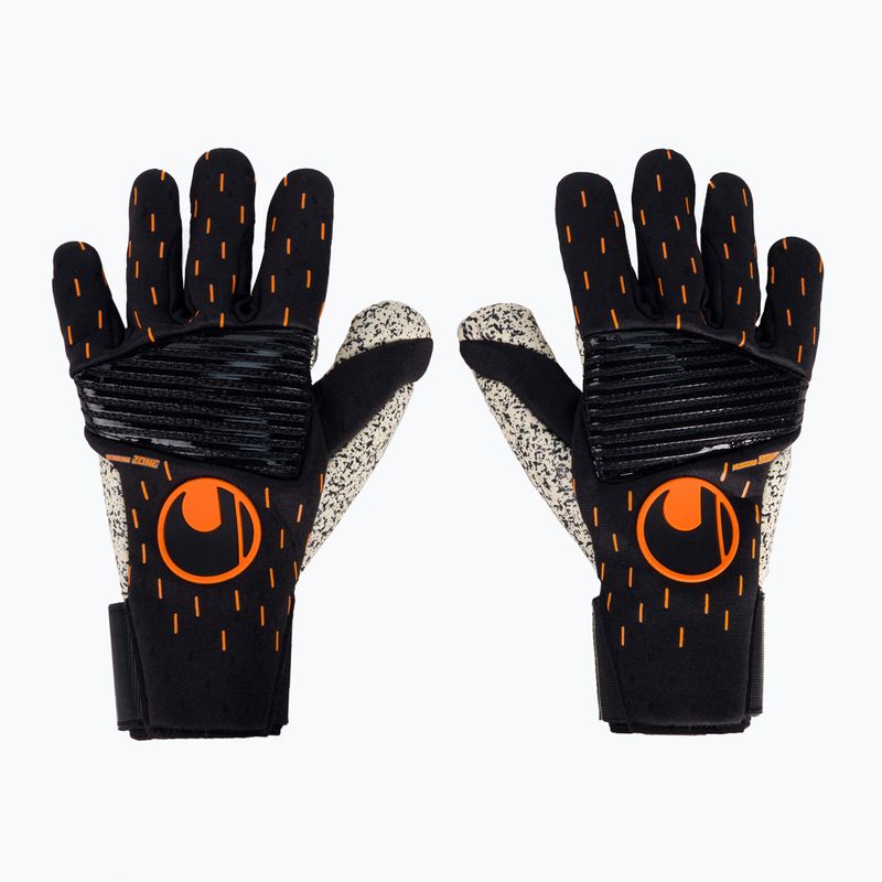 Guanti da portiere Uhlsport Speed Contact Supergrip+ Reflex nero/bianco/arancio neon