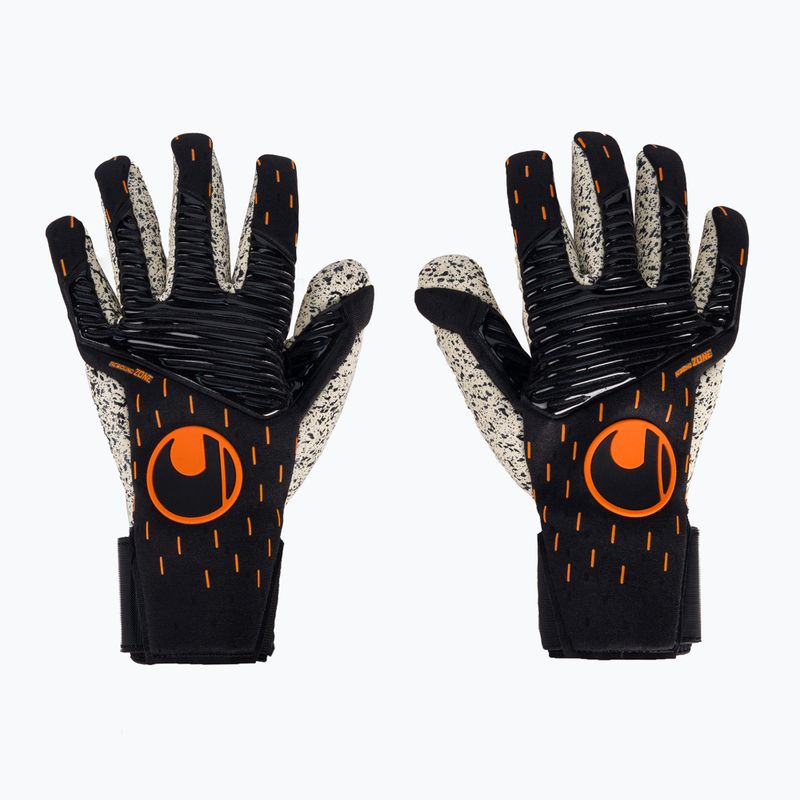 Guanto da portiere Uhlsport Speed Contact Supergrip+ Finger Surround nero/bianco/arancio