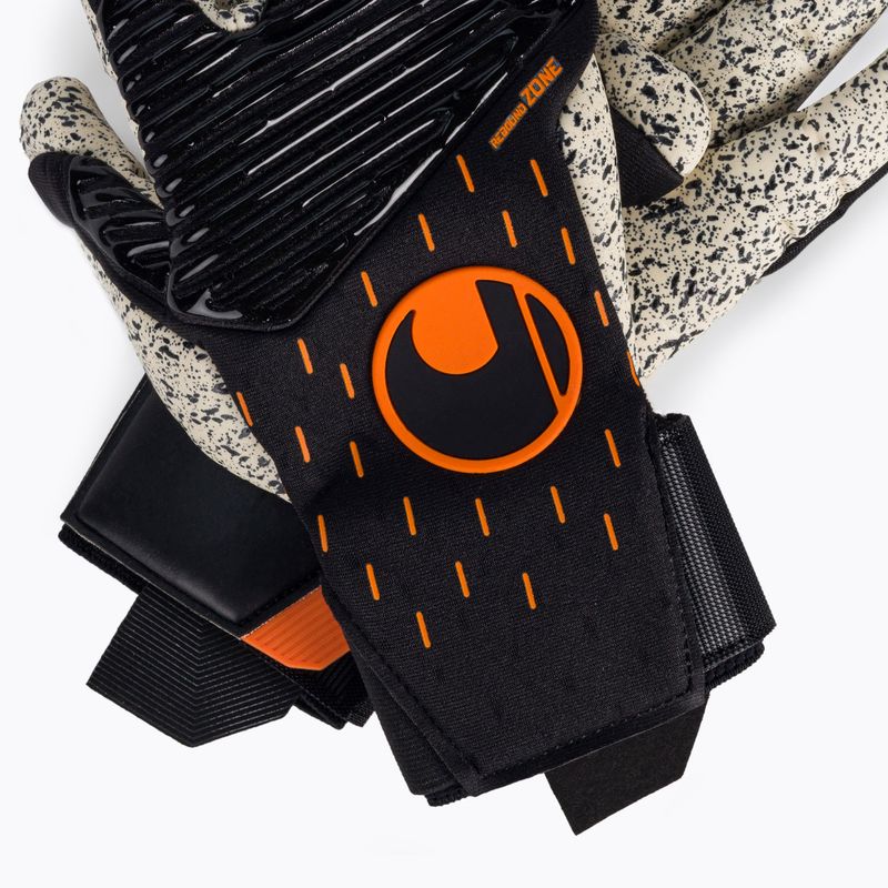Guanto da portiere Uhlsport Speed Contact Supergrip+ Finger Surround nero/bianco/arancio 4
