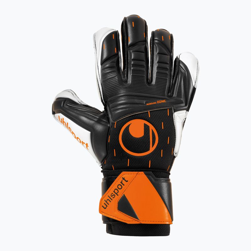 Guanti da portiere Uhlsport Speed Contact Supersoft nero/bianco/neon orange 5