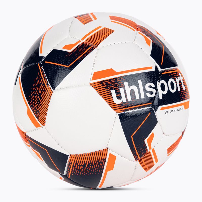 Calcio uhlsport Lite Soft 290 bianco/navy/arancio fluo dimensioni 3 2