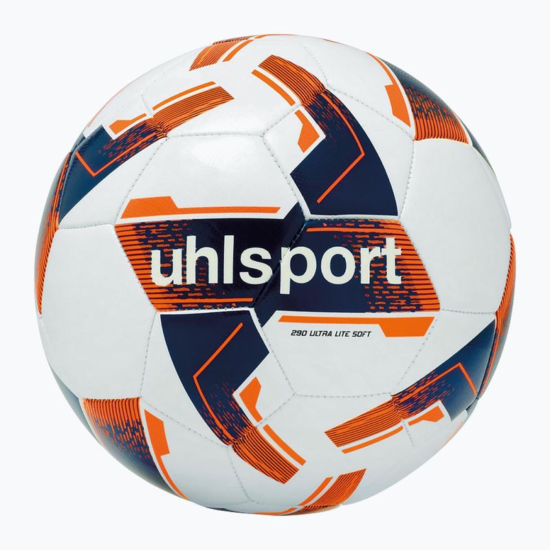 Calcio uhlsport Lite Soft 290 bianco/navy/arancio fluo dimensioni 3 4