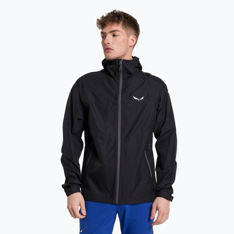 Giacca da pioggia Salewa da uomo Puez Aqua 3 PTX nero out