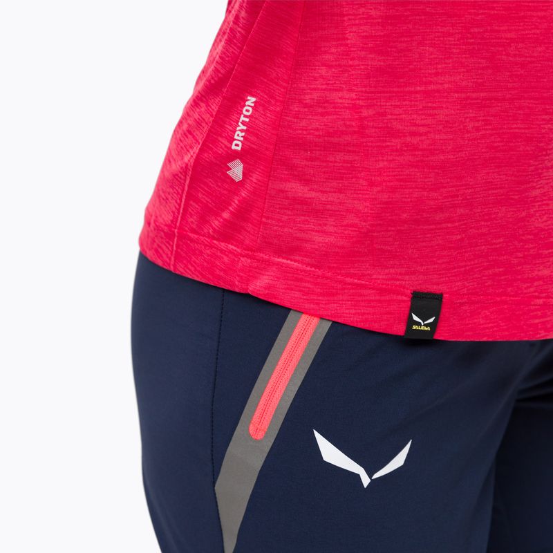 Maglietta Salewa Puez Melange Dry donna rosso rosa melange 5