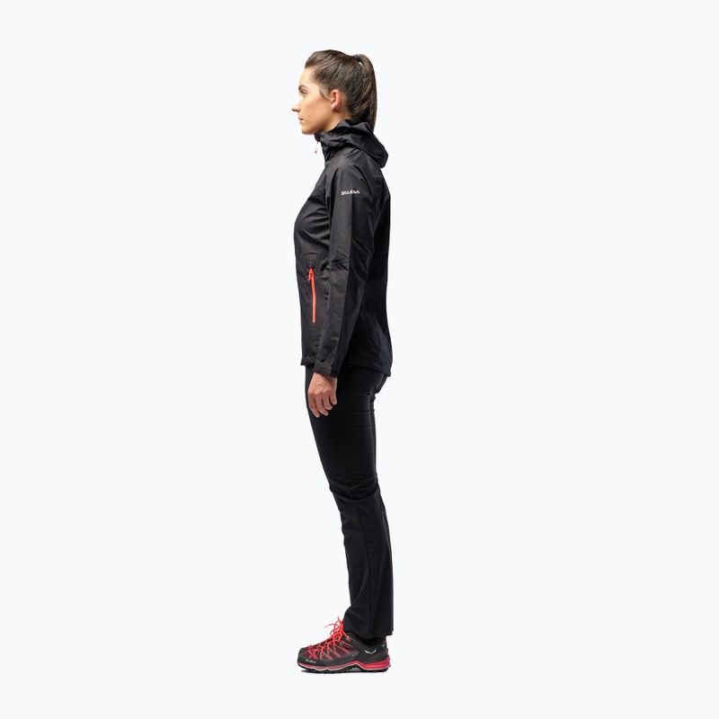 Giacca da pioggia Salewa da donna Puez Aqua 3 PTX nero/fluo corallo 4