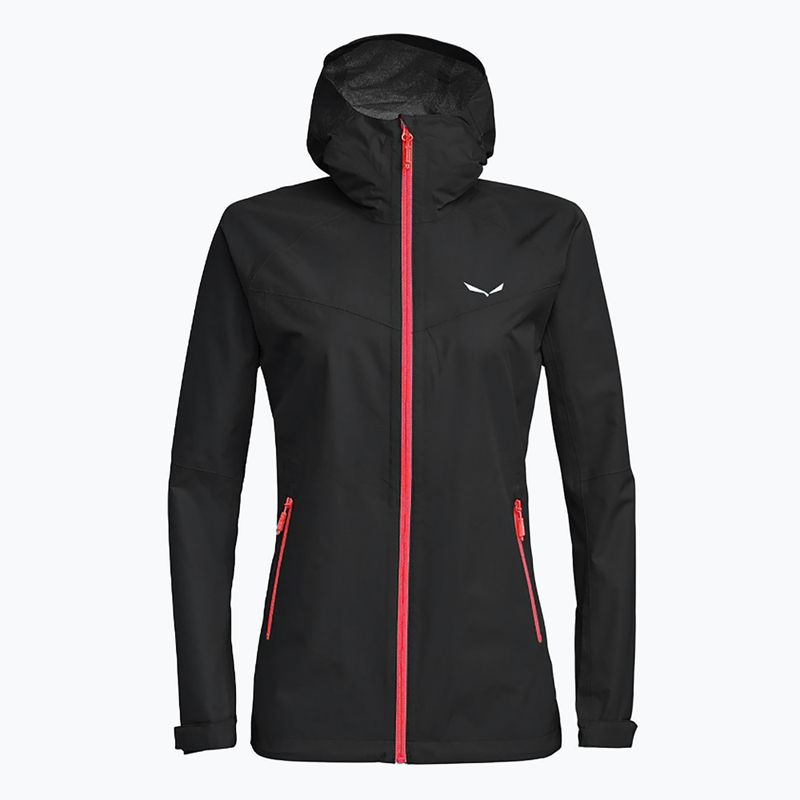Giacca da pioggia Salewa da donna Puez Aqua 3 PTX nero/fluo corallo 7