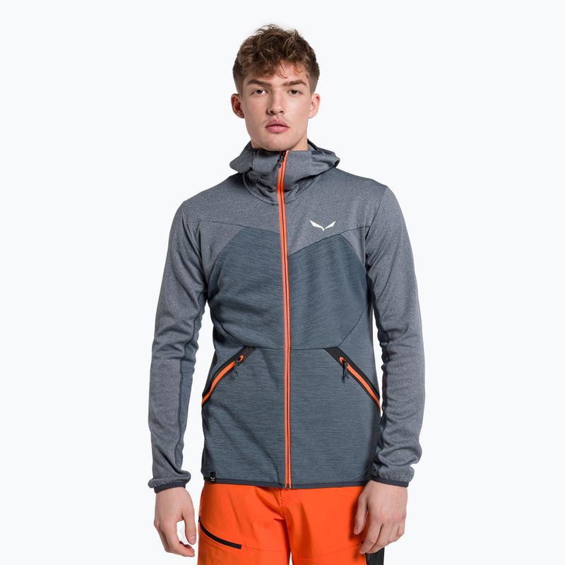 Felpa trekking Salewa da uomo Puez Melange PL FZ Hoody premium navy melange
