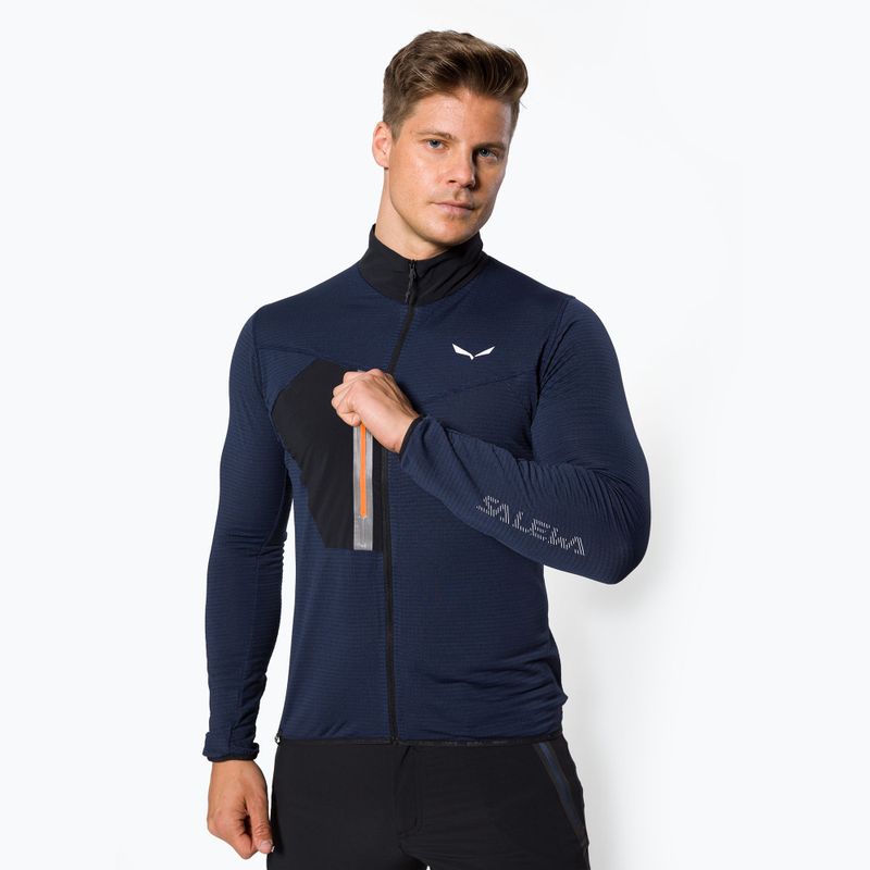 Felpa trekking uomo Salewa Pedroc premium navy melange