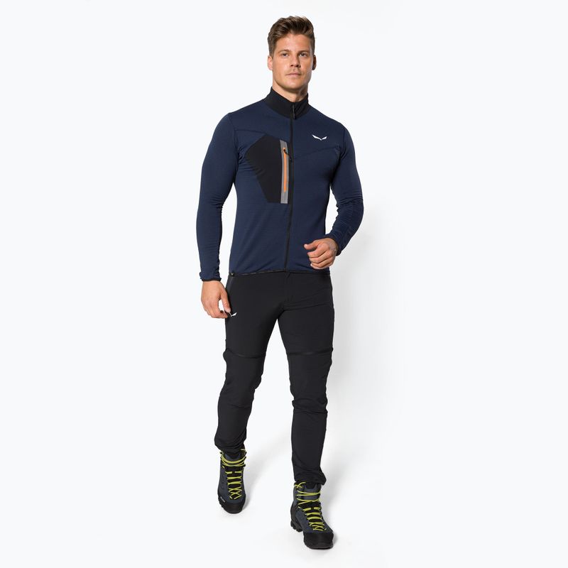 Felpa trekking uomo Salewa Pedroc premium navy melange 2