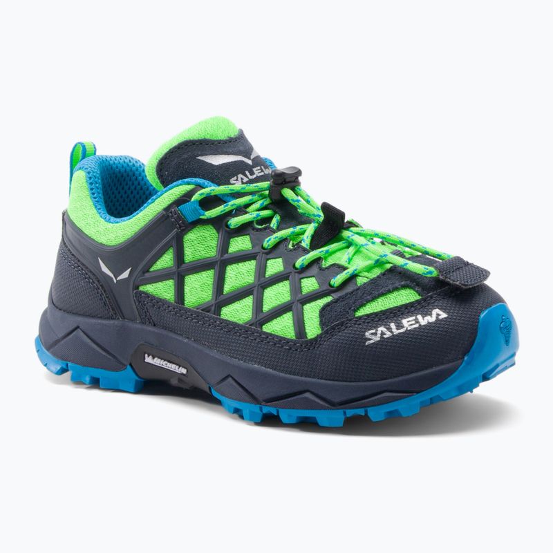 Salewa Wildfire verde fluo/blu danubio, scarponcini da trekking per bambini