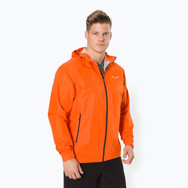 Giacca da pioggia Salewa da uomo Puez Aqua 3 PTX rosso/arancio
