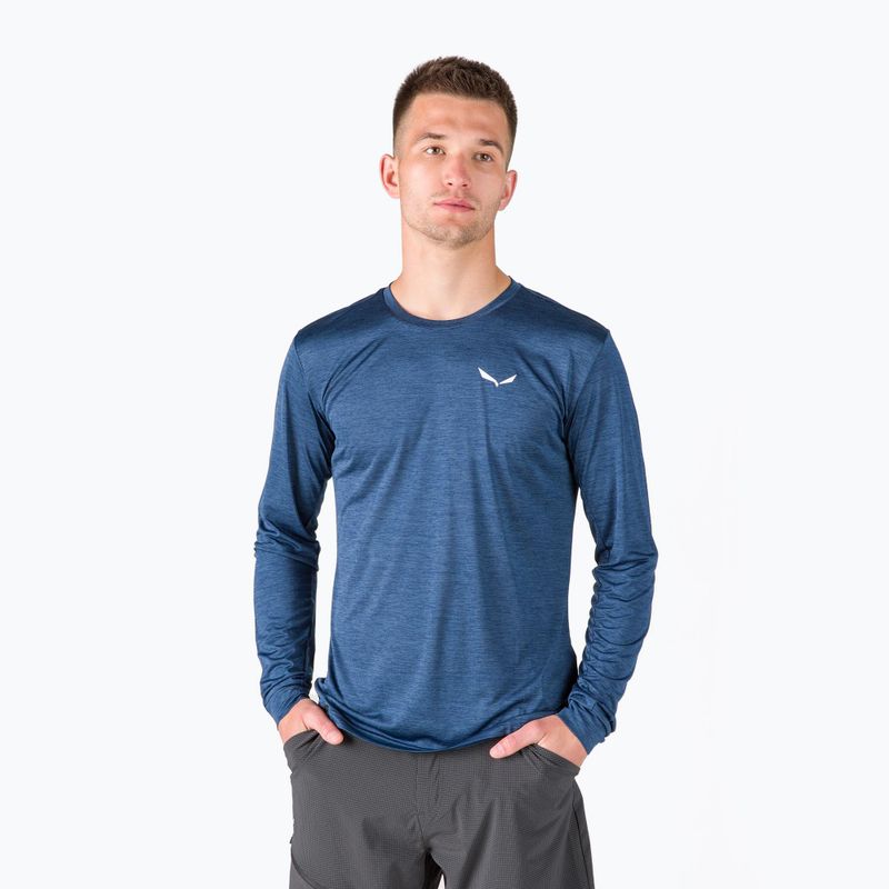 Maniche lunghe trekking da uomo Salewa Puez Melange Dry denim melange scuro