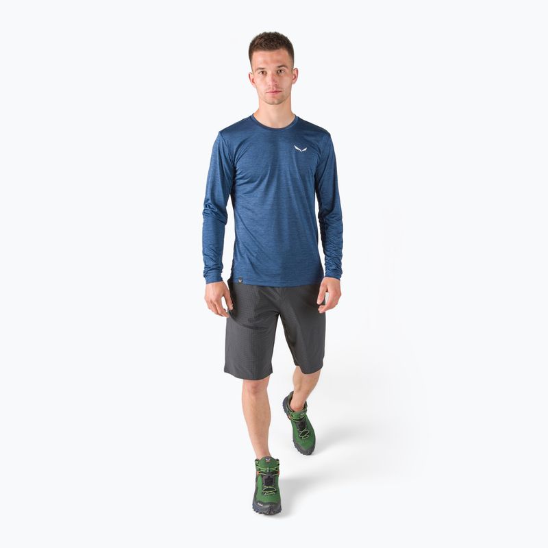Maniche lunghe trekking da uomo Salewa Puez Melange Dry denim melange scuro 2