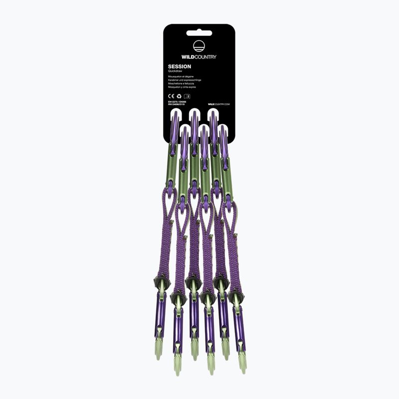 Wild Country Session Quickdraw 6x12 cm viola/verde set per arrampicata express