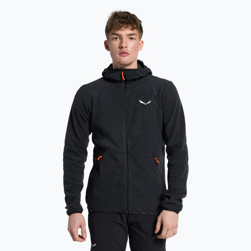 Felpa trekking da uomo Salewa Nuvolo PL black out melange