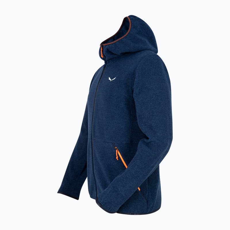 Felpa trekking da uomo Salewa Nuvolo PL in denim scuro melange 5