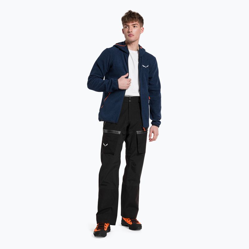 Felpa trekking da uomo Salewa Nuvolo PL in denim scuro melange 2