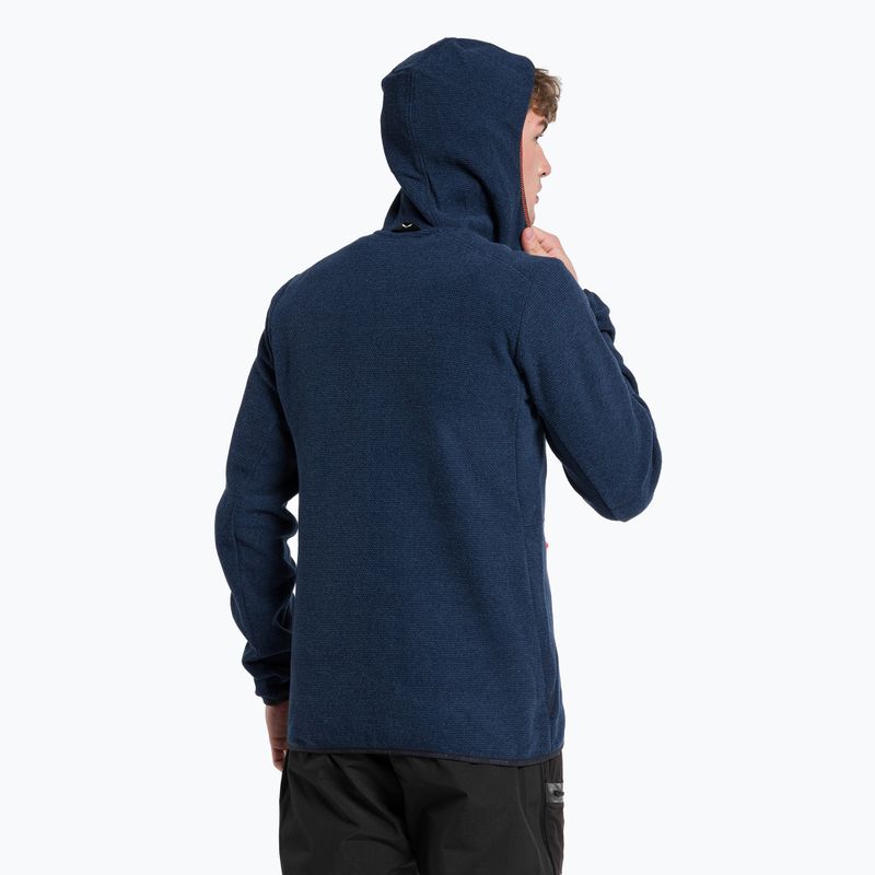 Felpa trekking da uomo Salewa Nuvolo PL in denim scuro melange 3