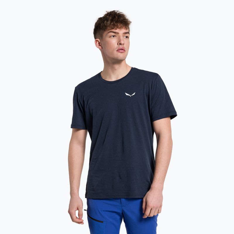 T-shirt trekking uomo Salewa Alpine Hemp Logo blazer navy