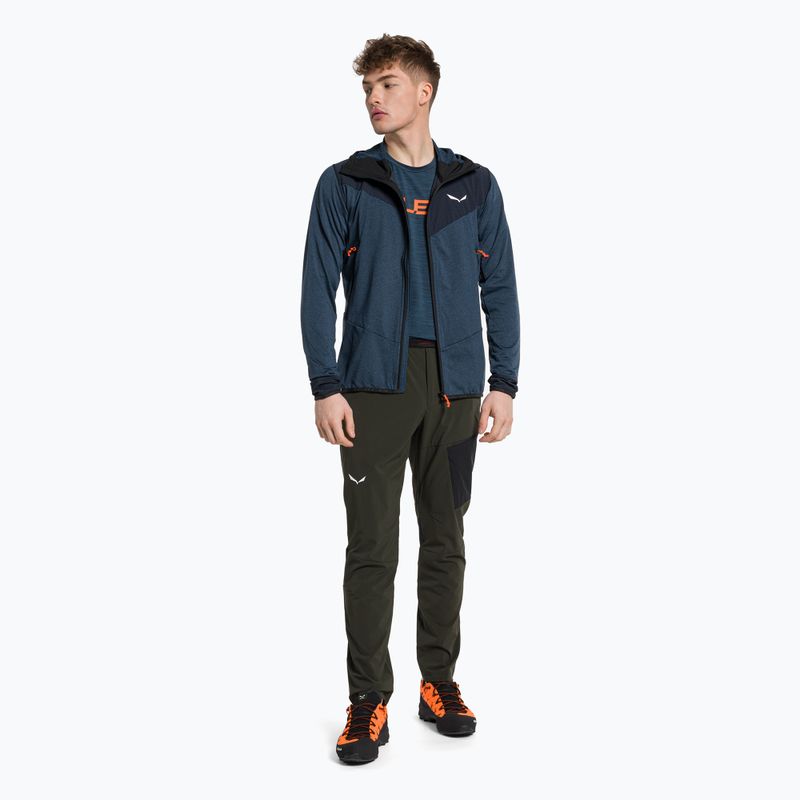 Felpa trekking uomo Salewa Agner Hybrid PL/DST FZ Hoody navy blazer melange 2