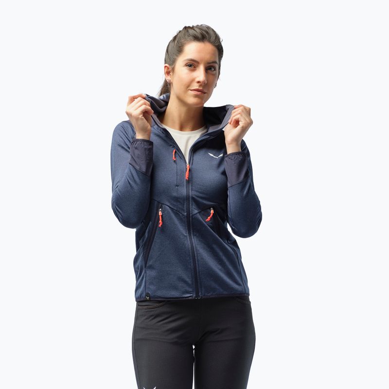 Giacca da trekking da donna Salewa Agner Hybrid PL/DST FZ Hoody navy blazer melange 8