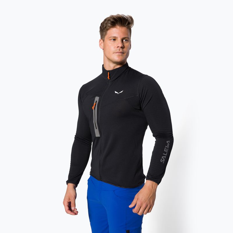 Felpa trekking da uomo Salewa Pedroc nero melange