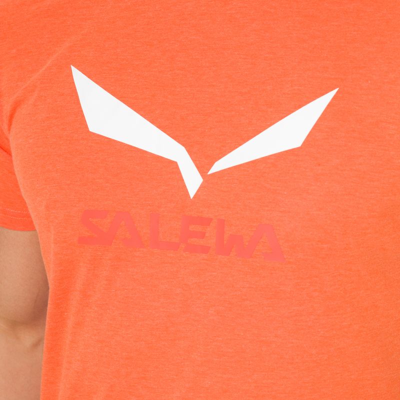 Maglietta da trekking Salewa Solidlogo Dry rosso/arancio melange da uomo 4