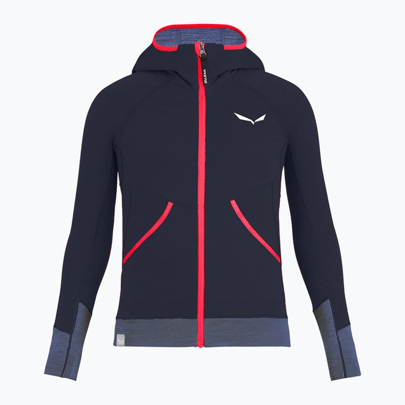 Felpa trekking da bambino Salewa Puez Hybrid PL FZ Hoody navy blazer melange