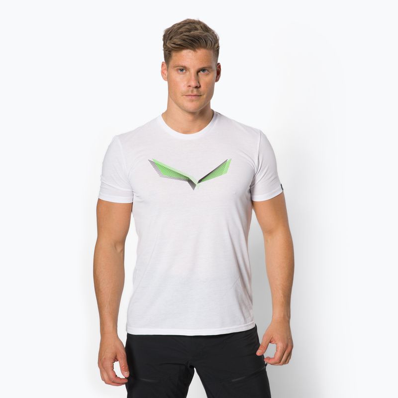 Maglietta da trekking Salewa Lines Graphic Dry optical bianca da uomo