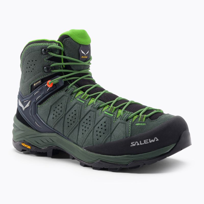 Scarponi da trekking da uomo Salewa Alp Trainer 2 Mid GTX verde grezzo/rana pallida