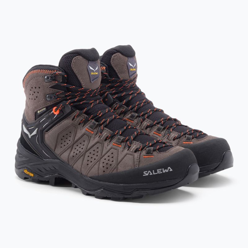 Scarponi da trekking da uomo Salewa Alp Trainer 2 Mid GTX wallnut/arancio fluo 5