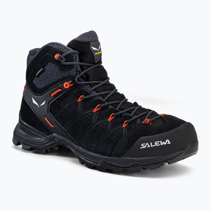 Scarponi da trekking da uomo Salewa Alp Mate Mid WP nero/arancio fluo