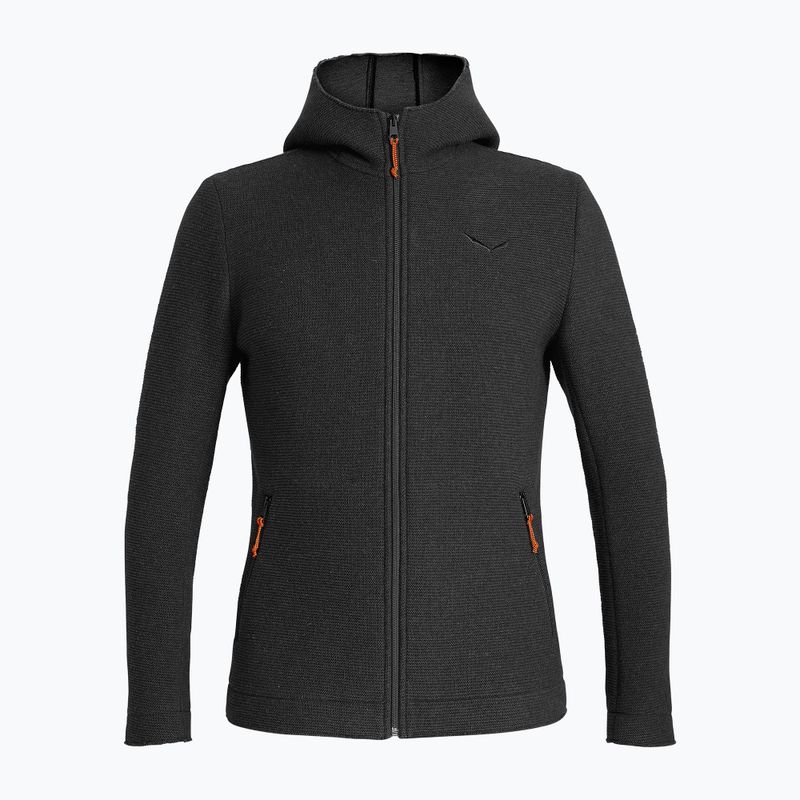 Felpa trekking uomo Salewa Sarner 2L Wool Fz Hoody nero out