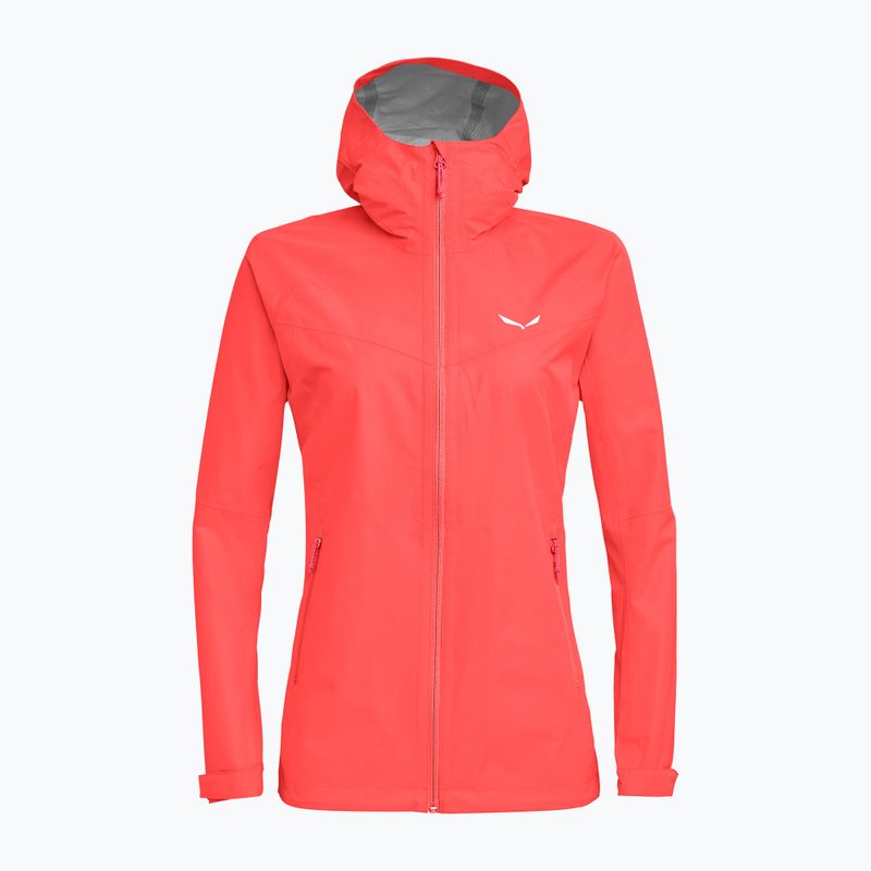 Giacca da pioggia Salewa da donna Puez Aqua 3 PTX fluo coral