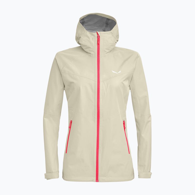 Salewa Puez Aqua 3 PTX, giacca da pioggia da donna, farina d'avena/corallo fluo 11