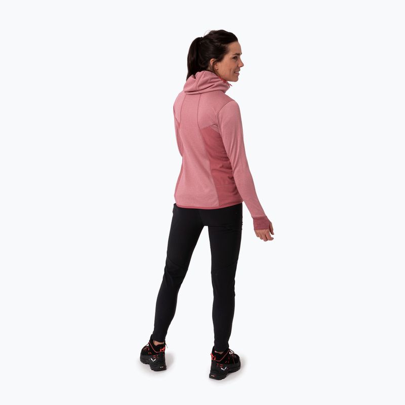 Felpa da trekking Salewa donna Puez Hybrid PL FZ Hoody malva-mood melange/corallo fluo 2