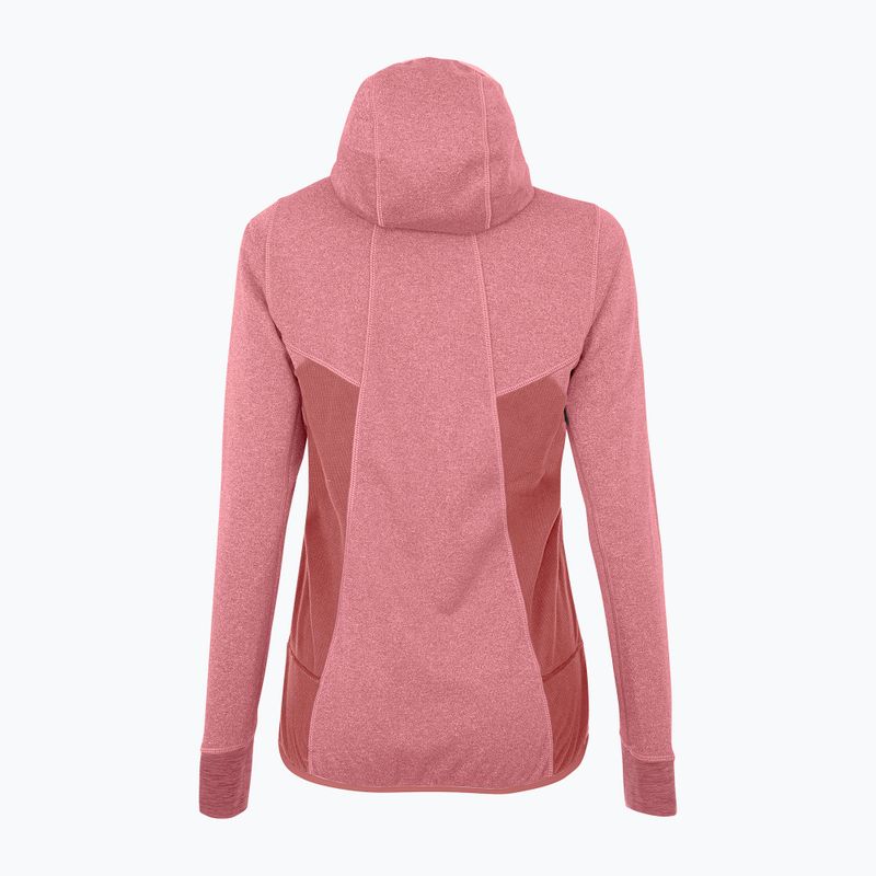 Felpa da trekking Salewa donna Puez Hybrid PL FZ Hoody malva-mood melange/corallo fluo 5